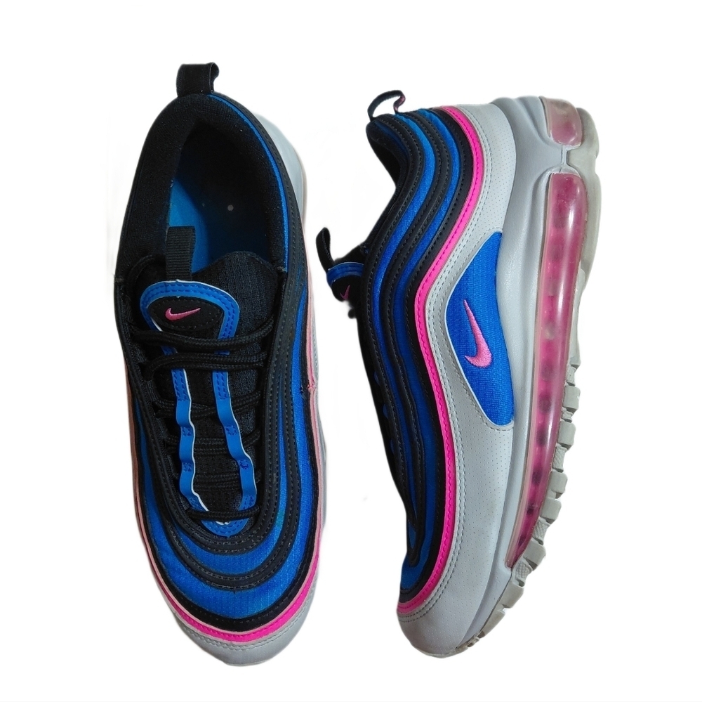 Nike Air Max 97 Platinum Women's Size 8.5 Black, Blue, and Pink Sneakers
